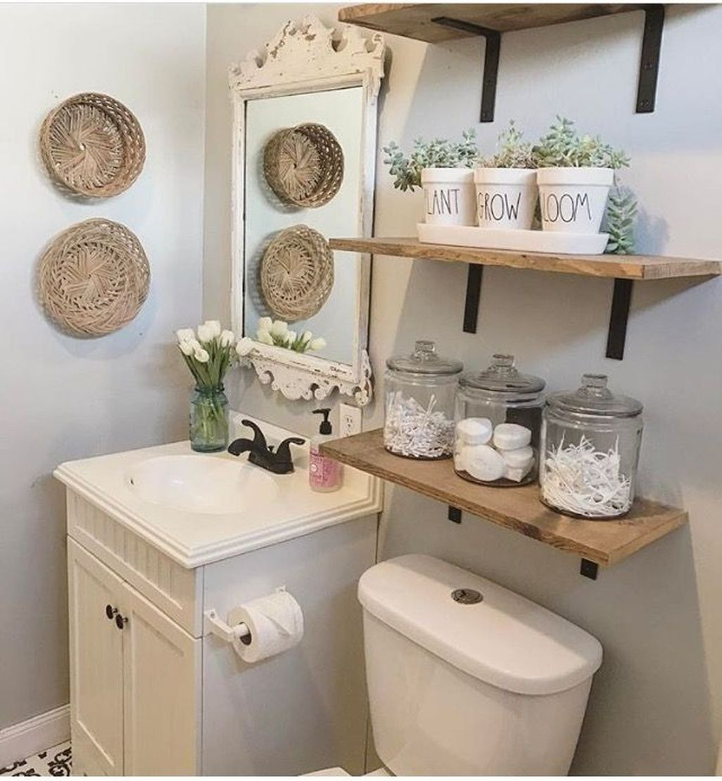 Rustic Country Bathroom Shelves Ideas Must Try 23