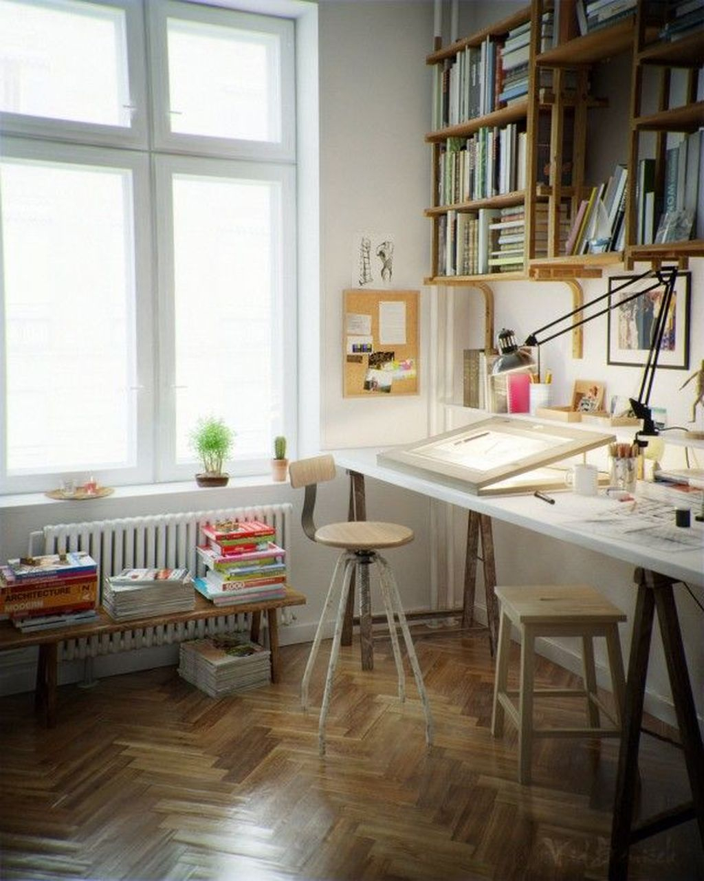 Simple Desk Workspace Design Ideas 24