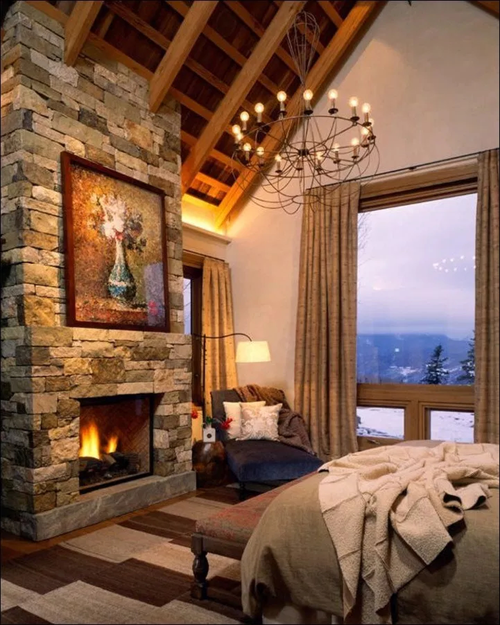 Gorgeous Log Cabin Style Home Interior Design01