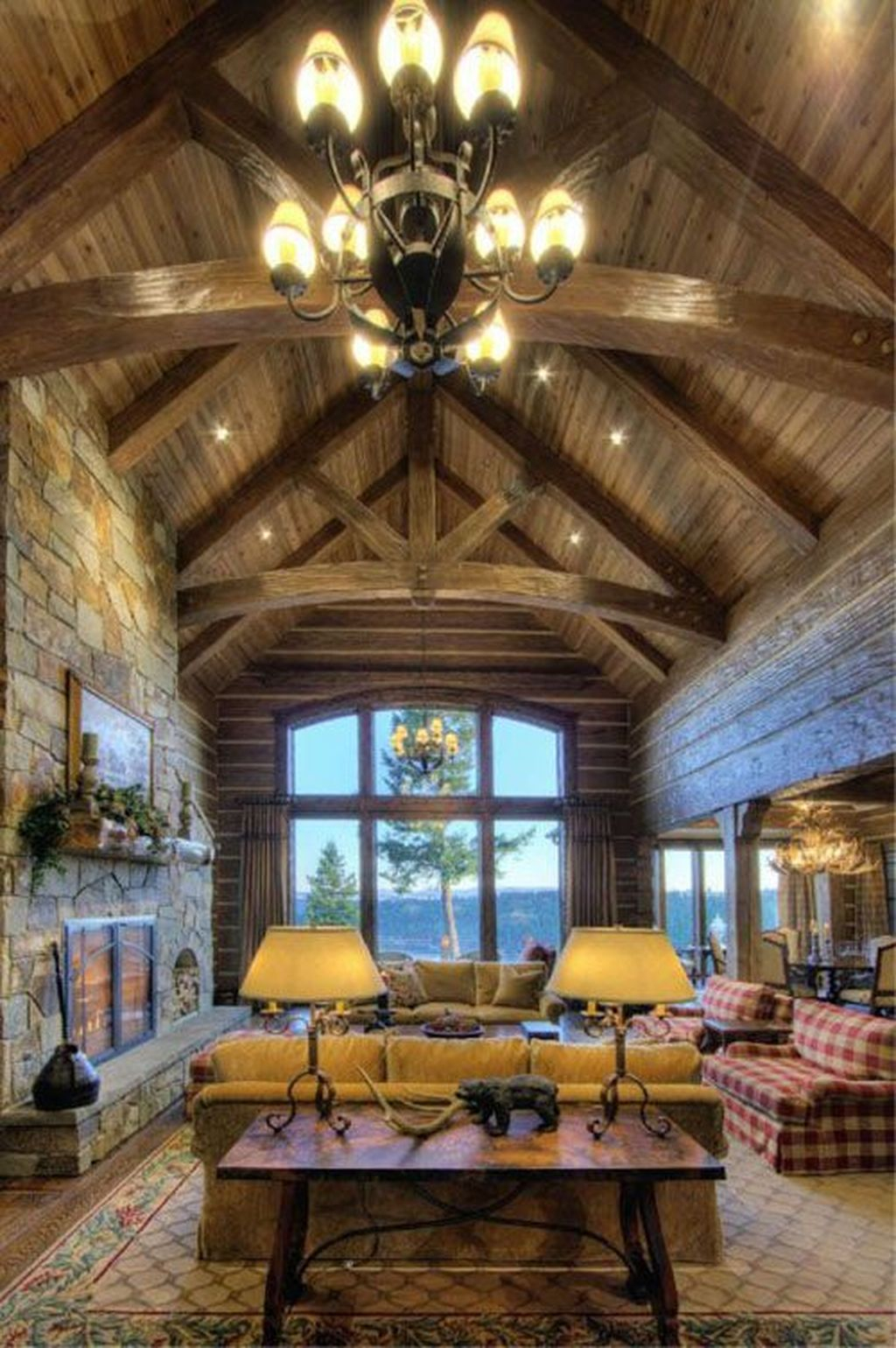 Gorgeous Log Cabin Style Home Interior Design02
