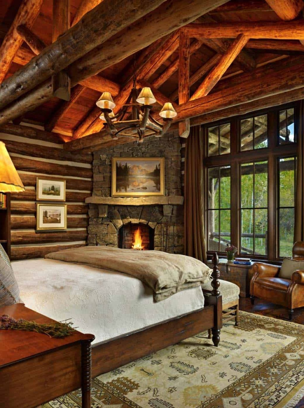 Gorgeous Log Cabin Style Home Interior Design11
