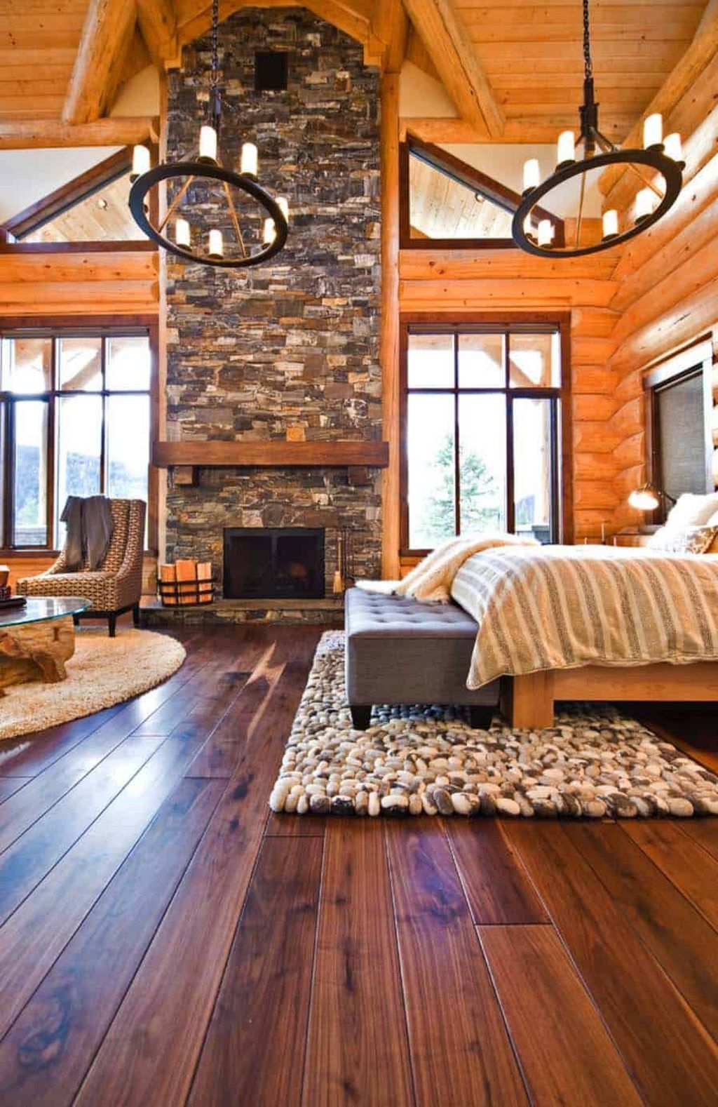 Gorgeous Log Cabin Style Home Interior Design12
