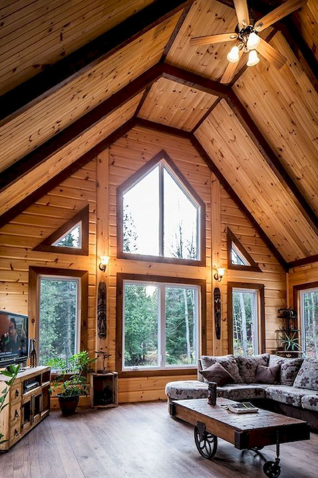 Gorgeous Log Cabin Style Home Interior Design18