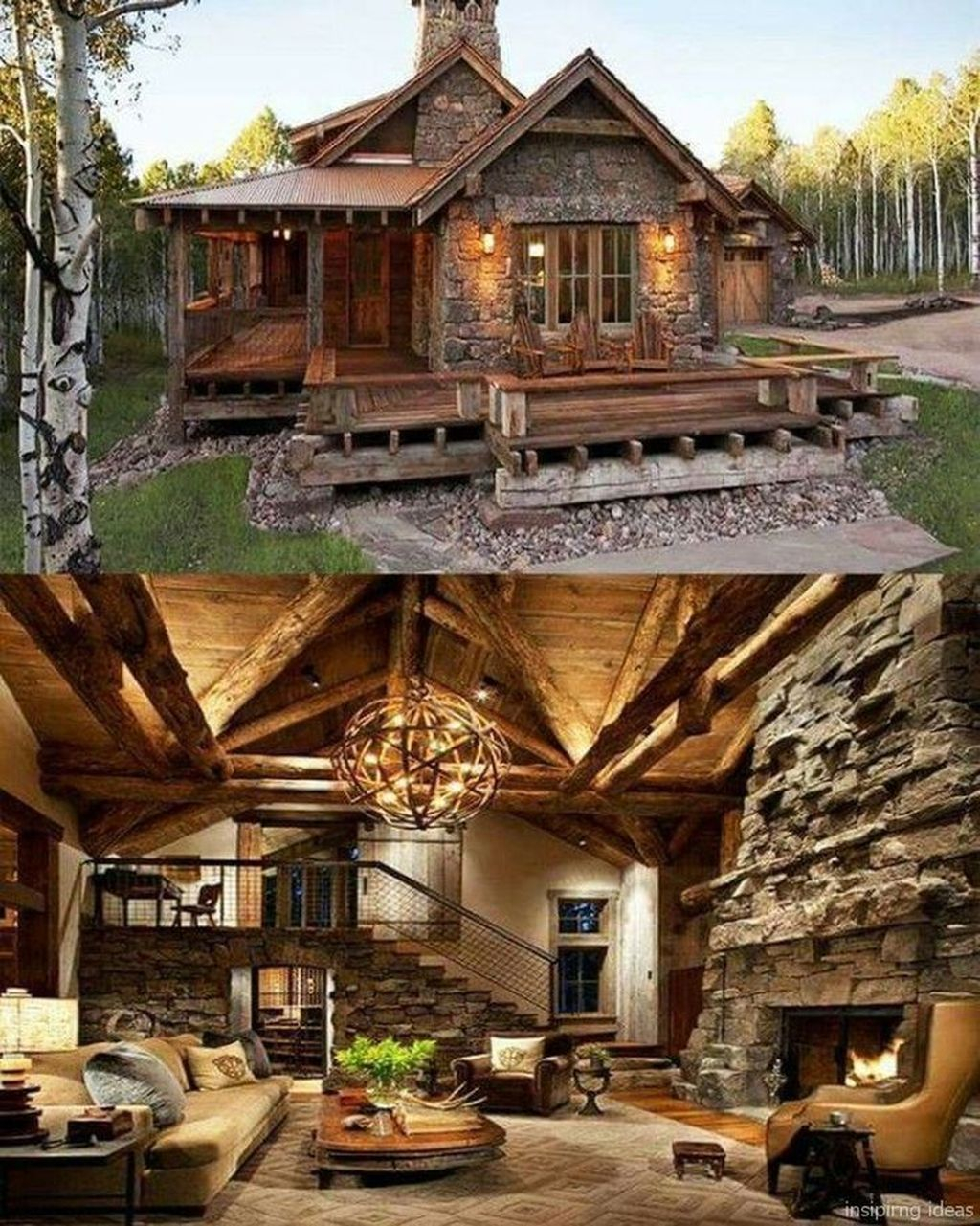 Gorgeous Log Cabin Style Home Interior Design20