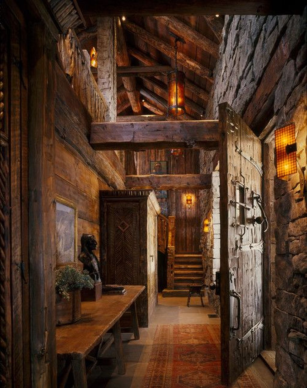 Gorgeous Log Cabin Style Home Interior Design21