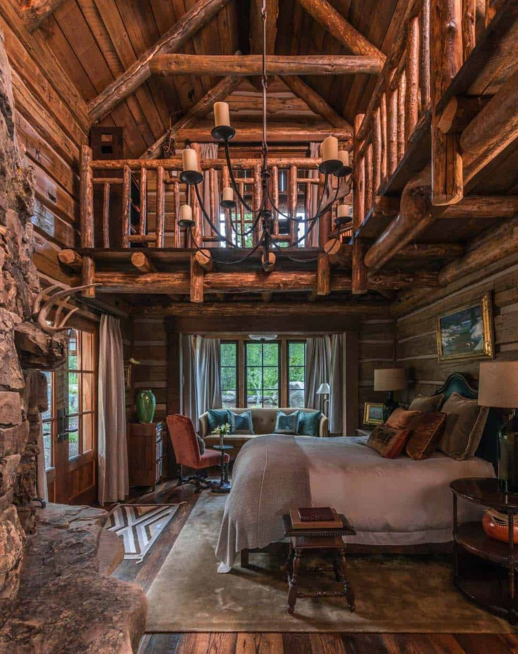 Gorgeous Log Cabin Style Home Interior Design23