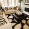 Wonderful Black White And Gold Living Room Design Ideas16