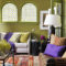 Awesome Living Room Green And Purple Interior Color Ideas01