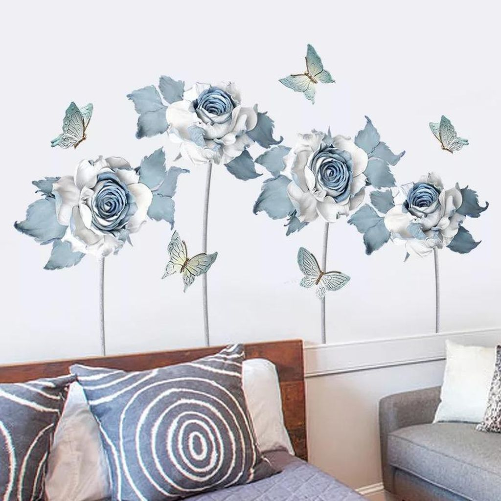 Fabulous Rose Wall Painting Design Ideas For You To Try In Home07