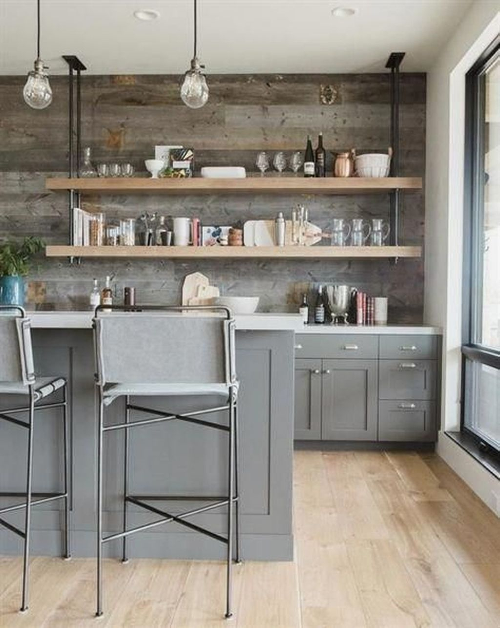 Wonderful Industrial Kitchen Shelf Design Ideas To Organize Your Kitchen04
