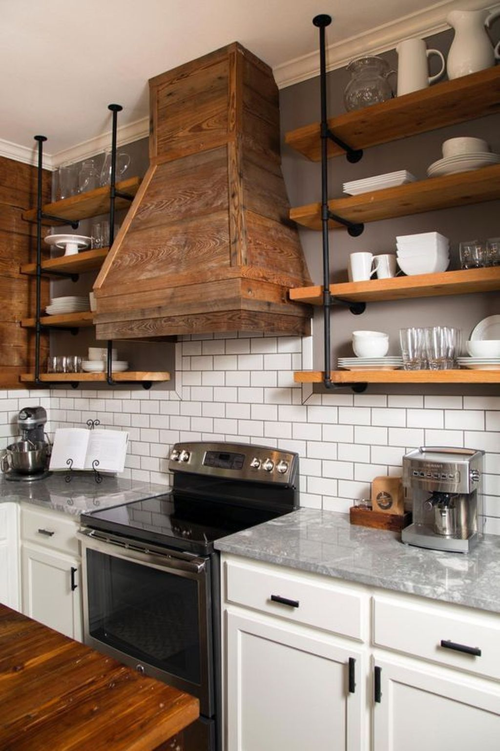 Wonderful Industrial Kitchen Shelf Design Ideas To Organize Your Kitchen08