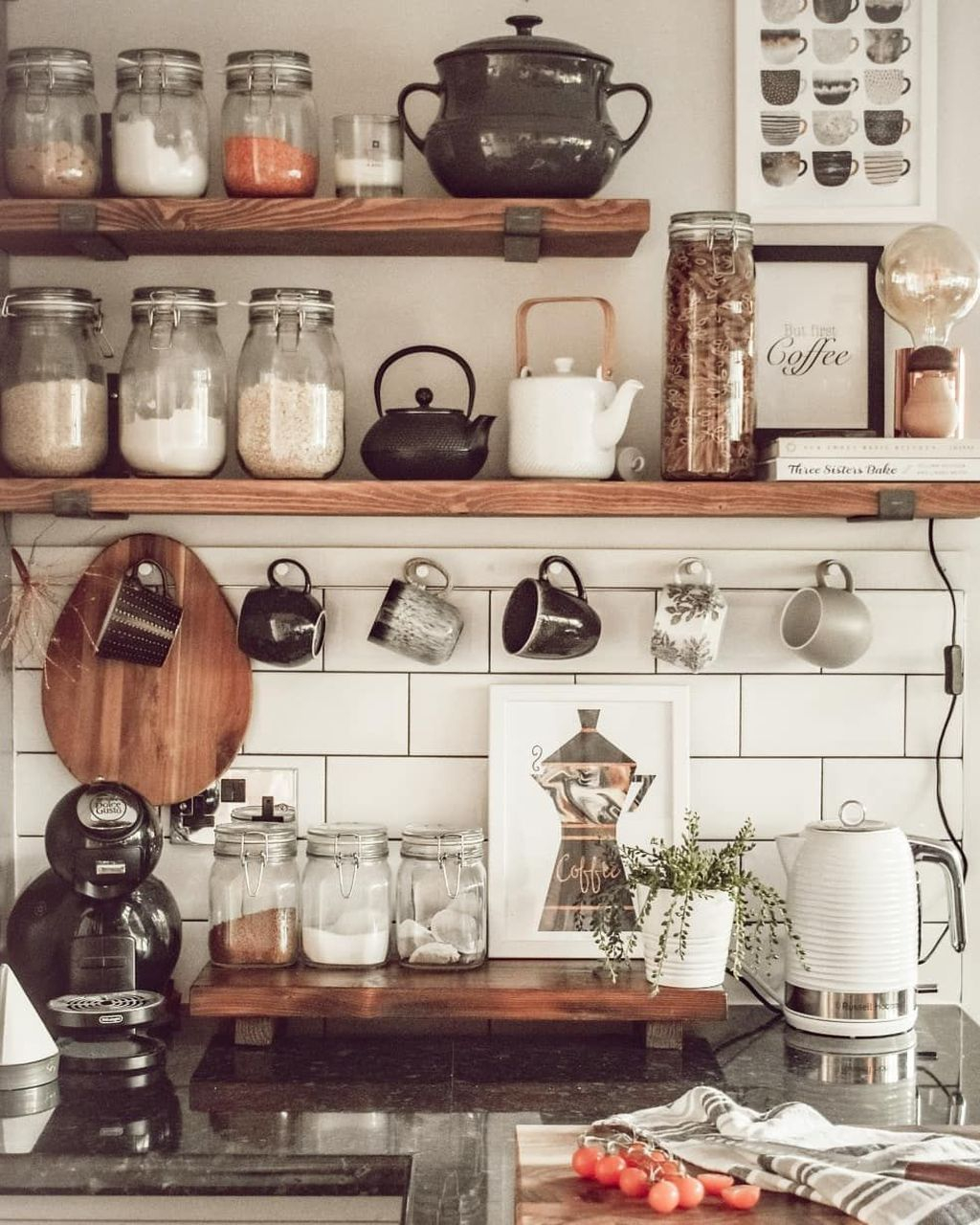 Wonderful Industrial Kitchen Shelf Design Ideas To Organize Your Kitchen13