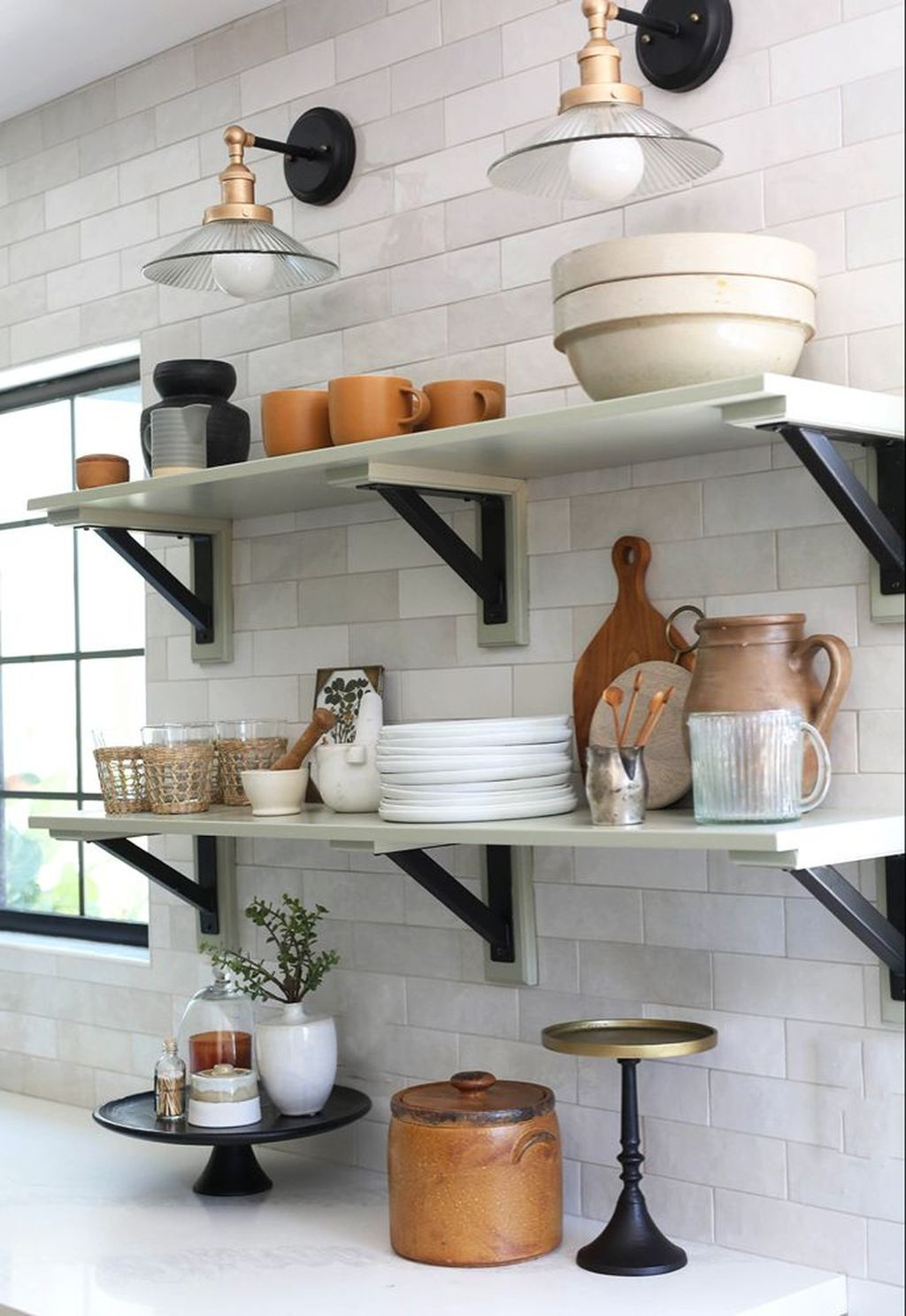 Wonderful Industrial Kitchen Shelf Design Ideas To Organize Your Kitchen14