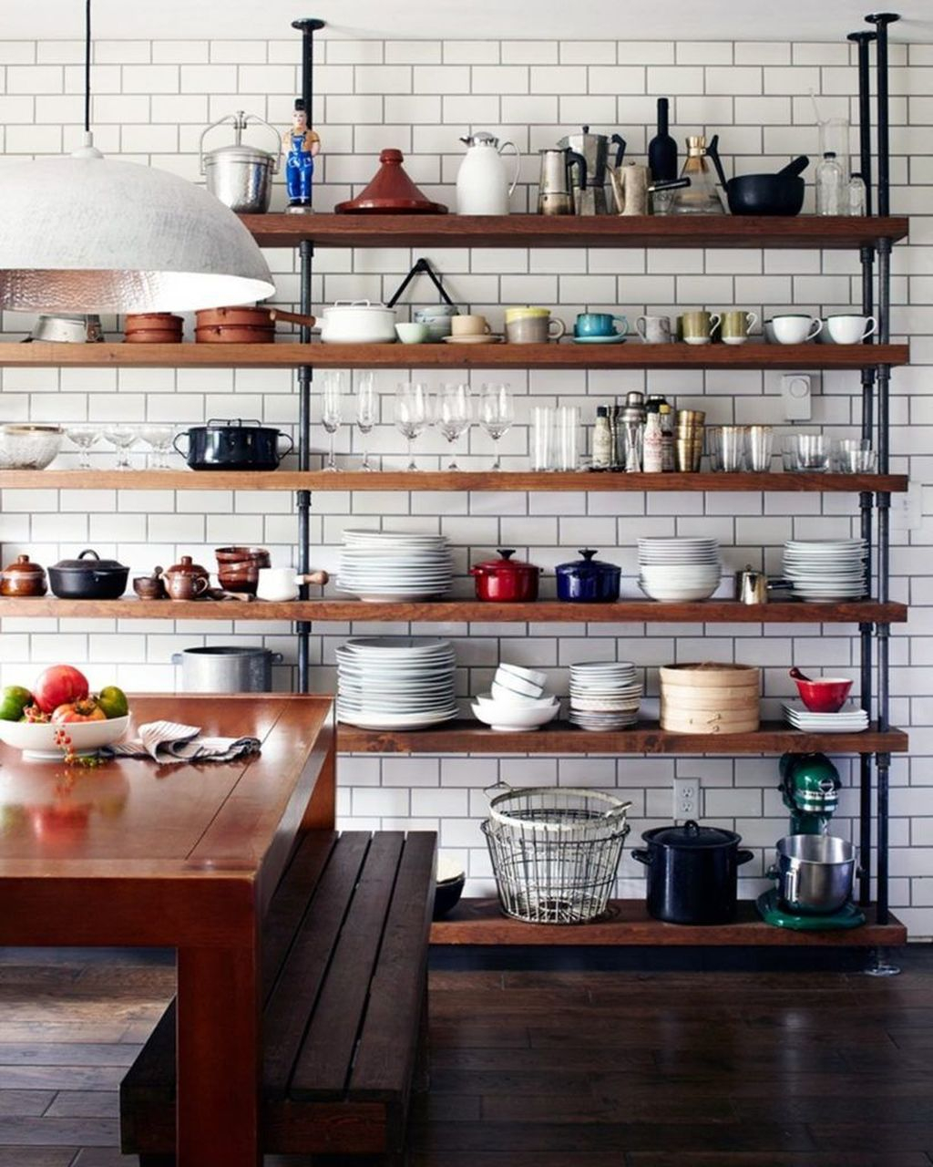 Wonderful Industrial Kitchen Shelf Design Ideas To Organize Your Kitchen16