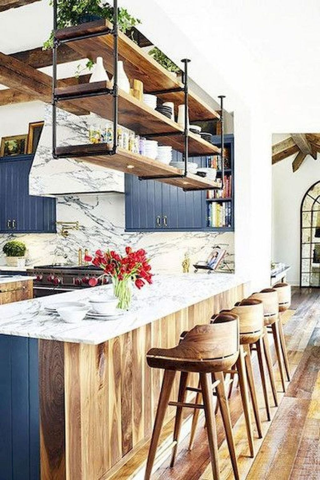 Wonderful Industrial Kitchen Shelf Design Ideas To Organize Your Kitchen30