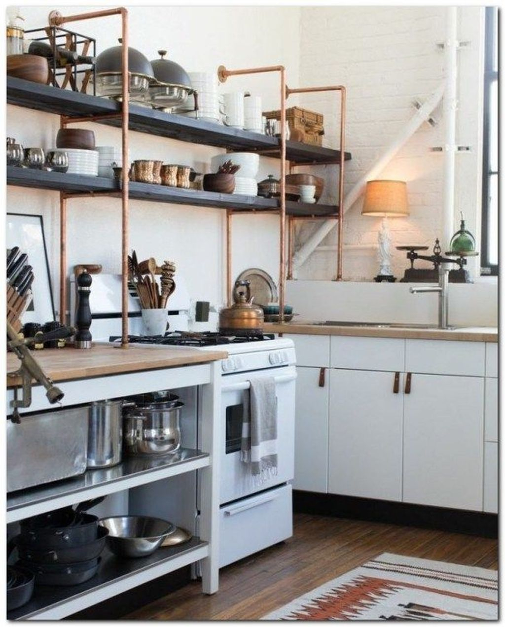 Wonderful Industrial Kitchen Shelf Design Ideas To Organize Your Kitchen40
